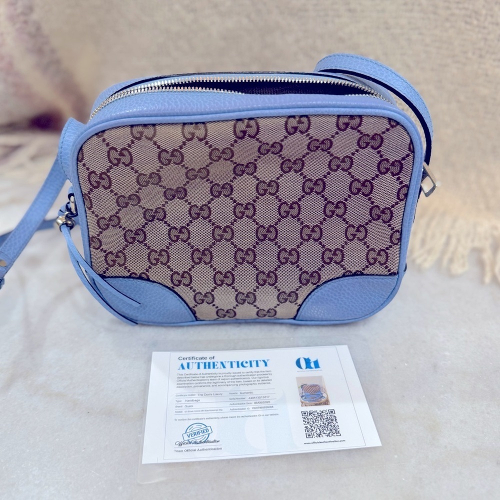 Gucci Bree Disco Crossbody Bag GG Canvas with Leather Mini
